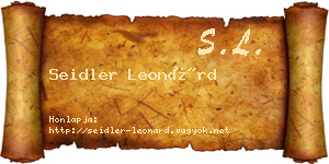 Seidler Leonárd névjegykártya