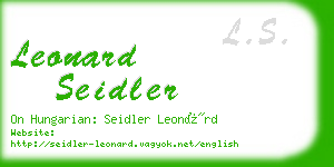 leonard seidler business card